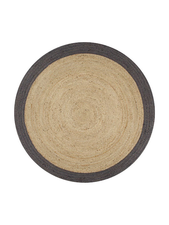 vidaXL Covor Handmade Rectangular Din Iută Gri Închis 120x120cm
