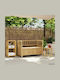 Outdoor-Bank aus Bambus mit Truhe und Kissen 110x47x80cm