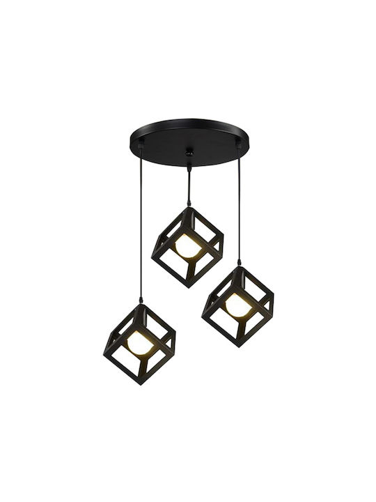 Klikareto Pendant Light Black with E27 Socket 48x28cm