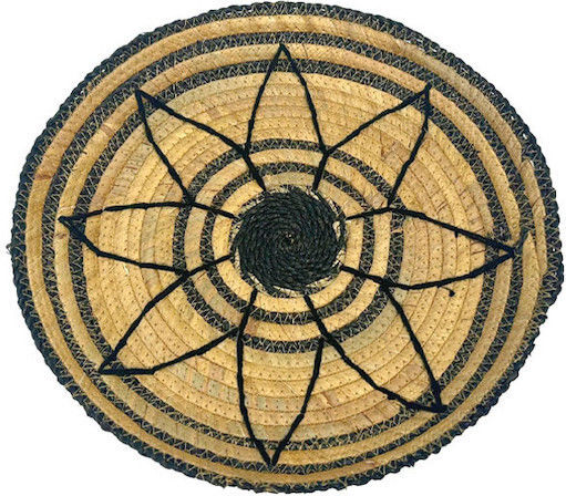 Marhome Decorative Plate Black Wicker Material 40x5x40cm