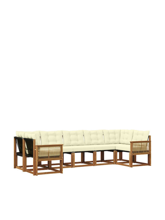 Ecksofa Outdoor-Hölzernes mit Kissen 304x128.5x...