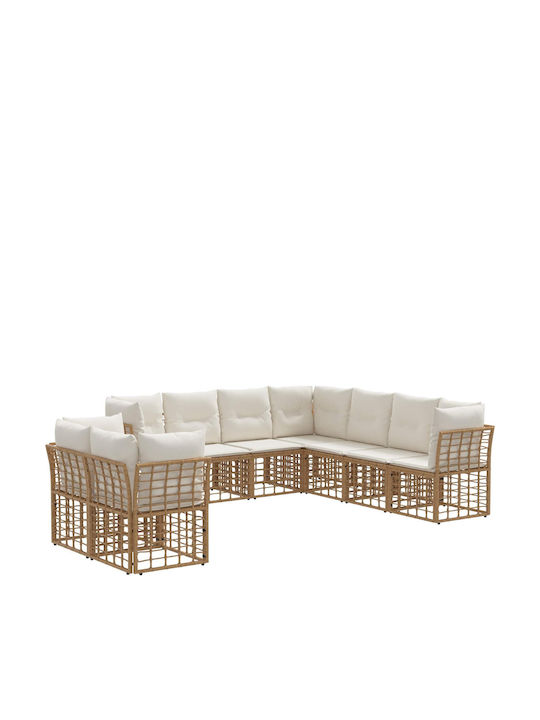 Corner Outdoor Sofa Plastic with Cushions