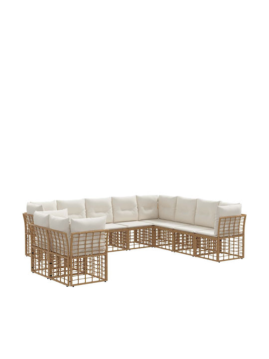 Corner Outdoor Sofa Plastic with Cushions