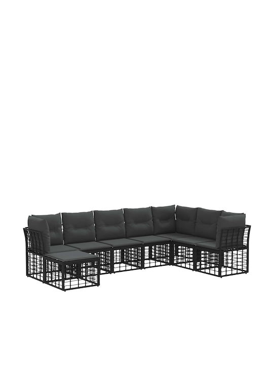 Ecksofa Outdoor Kunststoff mit Kissen