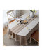 FRIPIA Leinen Tischdecke mit Stickerei Braune 140x250cm