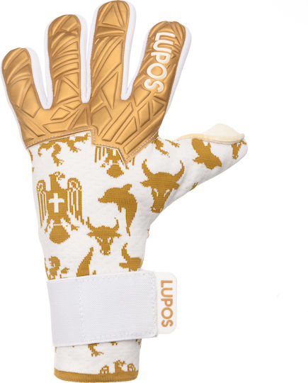 Lupos Nx Pro Mănuși De Portar — Latex German Contact — Croială Hibridă — alb/auriu