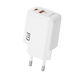 Lito Wireless Charger With USB-A Output Port And USB-C Output Port 20W Power Delivery White (LC28)