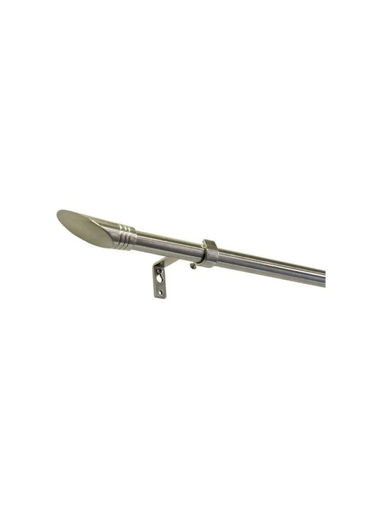 Gardinia Ausziehbare Metallische Vorhangstange Einzeln 120-210cm Grau