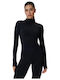Functional Women's Long Sleeve Black Blouse