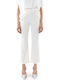 Damen Stoffhose mit Gummiband in Regulärer Passform in Creme