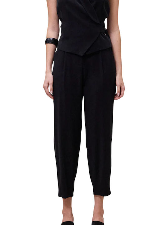 Enzzo Women's Fabric Trousers Black