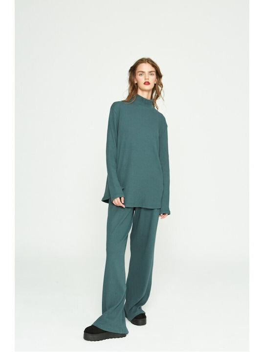Women's Petrol Blue Set with Trousers