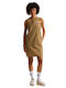 Summer Athletic Sleeveless Beige Dress