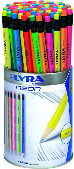 Pencils With Eraser 96 Pieces HB Neon 6 Colors Pencil Case