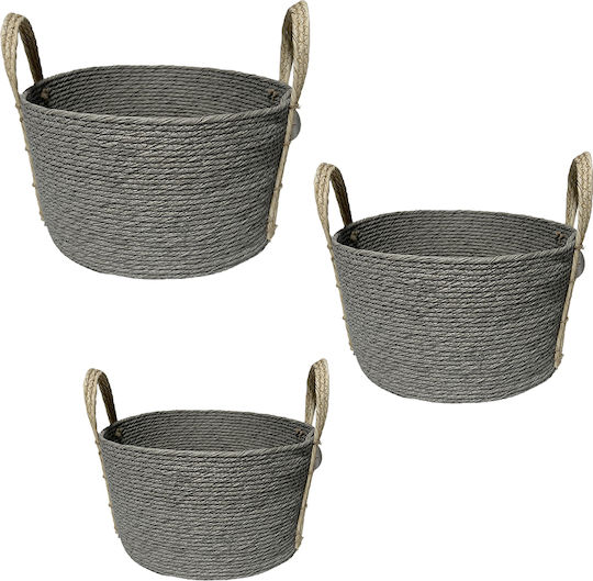 Espiel Dekorative Körbe Synth Rattan Set/3 Graue 35x20 30x17 25x14ek