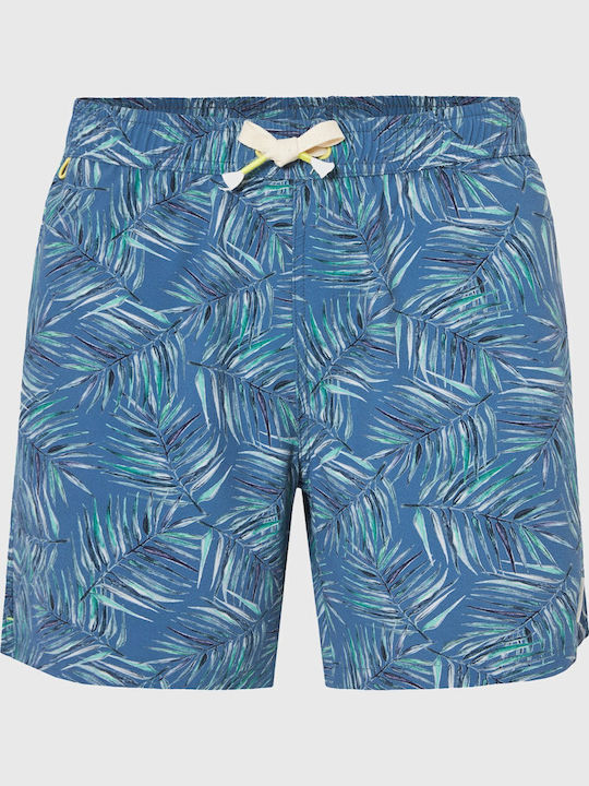Men's Swimwear Shorts Blue with Patterns FBM013-010-16-Indigo