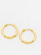Set Men's Gold Plated Steel Hoop Earrings 5180-2-Gold