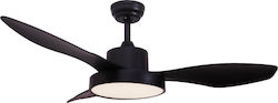 Aca Ceiling Fan 120cm with Light Black