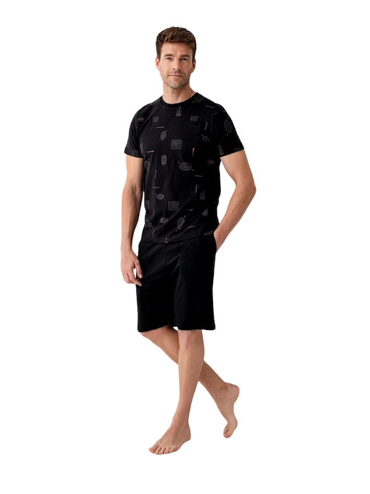 Roly Poly Sommer Herrenpyjama Schwarz