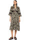 Pink Label Women's Beachwear Caftan Yellow Leopard