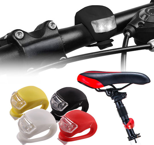 Volte-tel Front Rear Bicycle Safety Light Frog Waterproof Ip44 Silicone Set 4 Pcs Black-red-white-yellow
