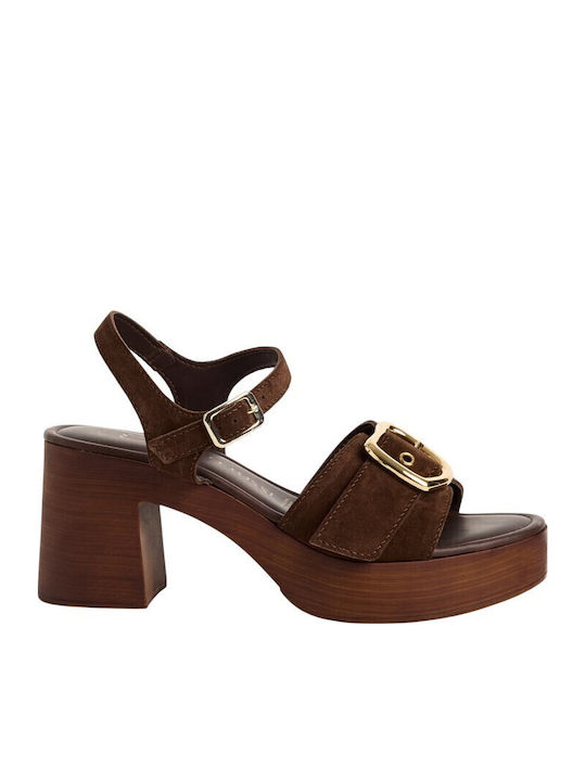 Marco Tozzi Leder Damen Sandalen Braun