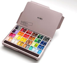 Himi Twin Cup Jelly Acrylic Set 48 Colours Mixing Palette Pink Box Tbt40