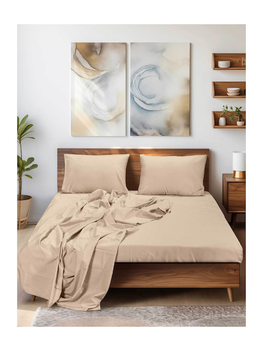 Madi Sleek Cearceaf Super Dublu 240x260 cm Bej
