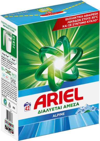 Ariel Alpine Απορρυπαντικό σε Σκόνη για Λευκά & Χρωματιστά Ρούχα (42 Μεζούρες)