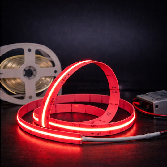 Vencore 6174-50016 Ledstrip COB 12W IP20 DW LED Strip COB Type 5 Meters 1 Roll 12 Watt 24 Volt 320 LEDs Per Meter 820 Lumens Per Meter IP20 Red 6174-50016