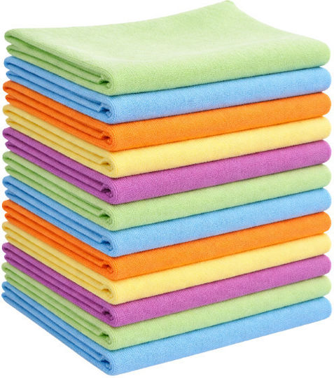 Set 12 Microfiber Cloths Zola 30 X 30 Cm Universal Washable Reusable Multicolor