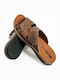 Leather Men's Sandals In Brown Color