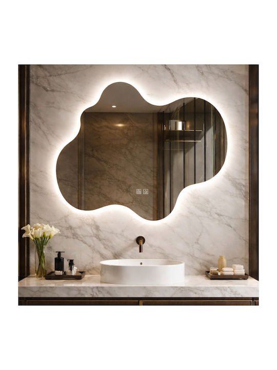 Futura Oglindă de Baie cu Lumini LED cu Atingere 70x80cm Albă