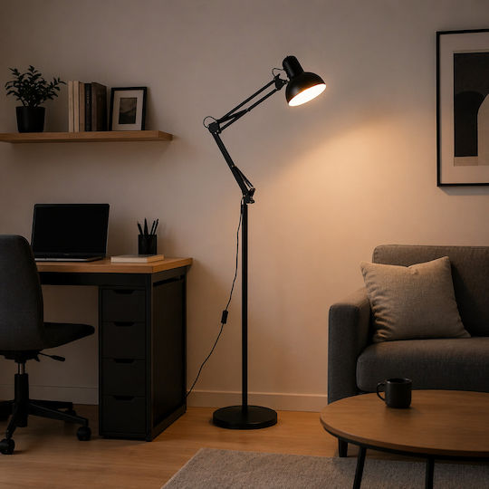 Metal Floor Lamp 28x180cm Black Home
