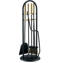 Kaminwerkzeug-Set mit Ständer-Halter-Set Schwarz Matt Kaminwerkzeug-Set mit Ständer-Halter-Set Schwarz Matt