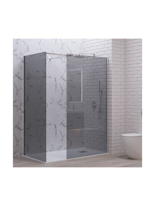 Karag Walkin 2 Feste Seite für Dusche 80x200cm Rauchgas Cromo