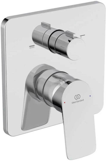 Ideal Standard Built-in Faucet Mixer for Shower 2 Exits Silver