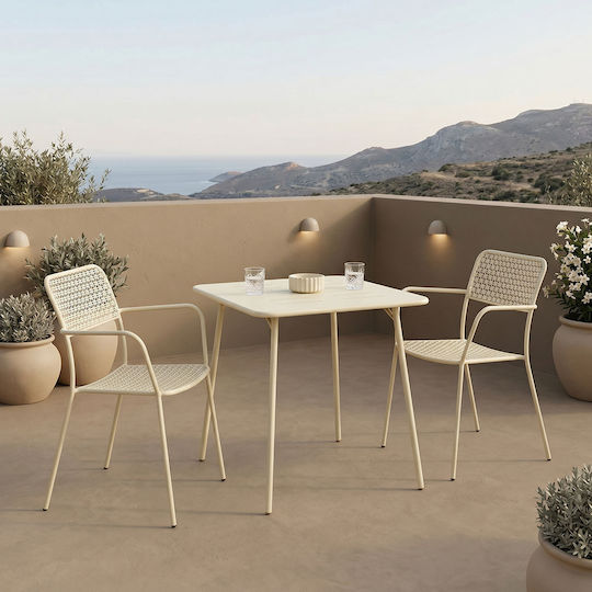 Pakketo Garten- und Outdoor-Möbelsets für kleinen Balkon Moraja 3 Stücke Beige