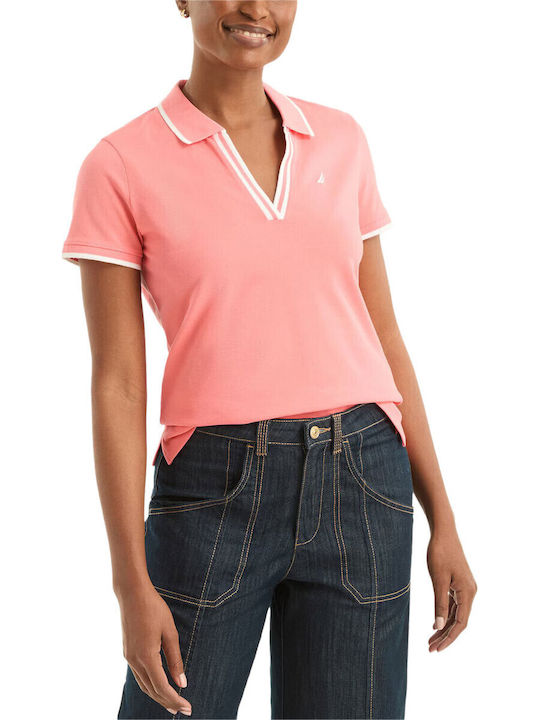 Nautica Women's Polo Blouse Pale Coral
