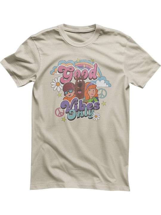 Scooby-doo Good Vibes Only T-shirt Khaki Unisex Sb-1-sbd011-kh