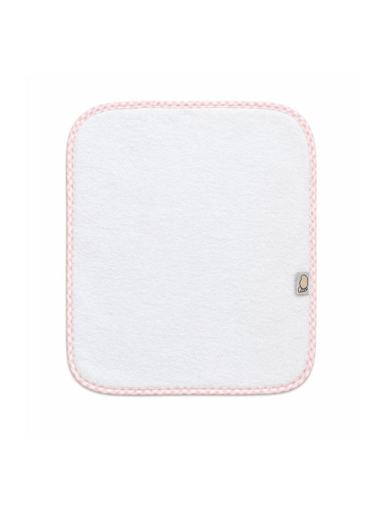 Figlio Bino Double Terry Shoulder Burp Cloth Without Embroidery White Pink