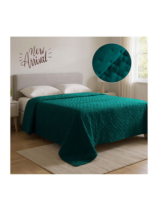 Isadore Lorraine Single Petrol Blue Coverlet 160x240cm