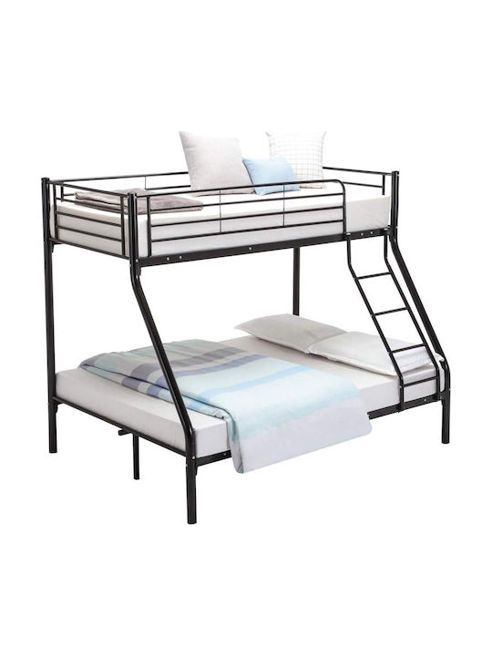 Pat Pentru Copii Single Negru Pentru Saltea 90x190cm