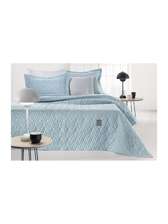 Guy Laroche Kylian Tagesdecken King Size Mikrofaser Denim 250x240cm 2 Stück