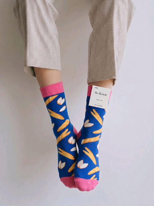 Hoho Socks Γυναικείες Κάλτσες Μπλέ