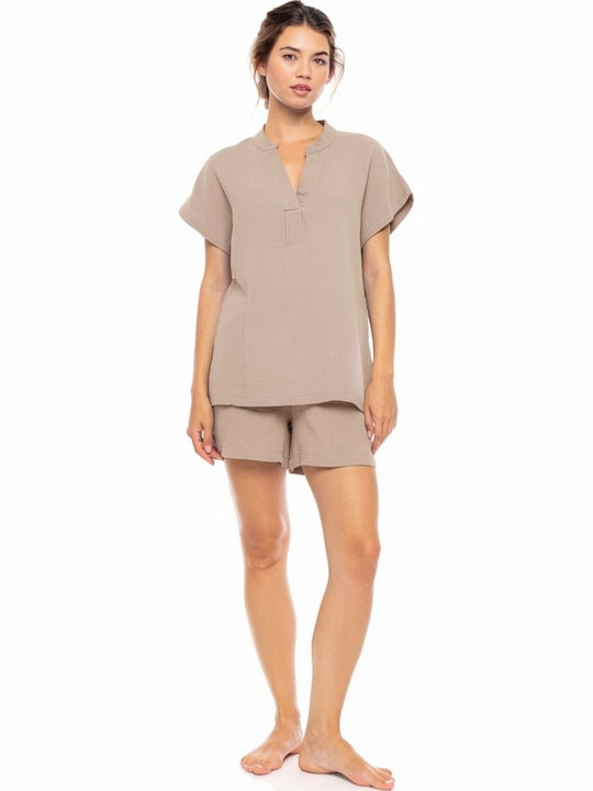 Pink Label Sommerliches Damen-Schlafanzug-Set B...