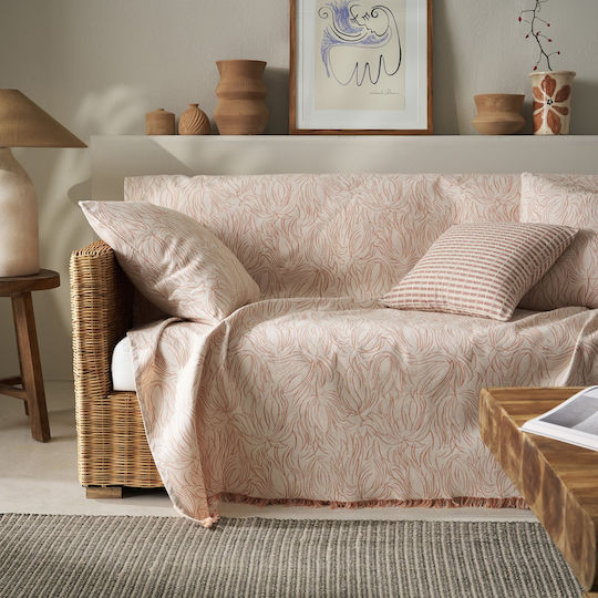 Gofis Home Delia Ριχτάρι Πολυθρόνας Δύο 'Οψεων Ζακάρ 180x180εκ. Dusted Clay