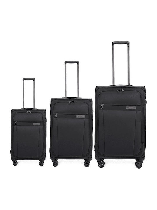 Cardinal Stoff Koffer Schwarz mit 4 Räder Set 3...