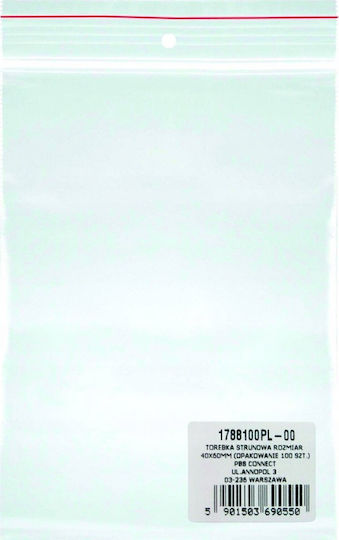 Office Products Plastic Zip Bags Sealing 90x200mm 40 Microns 100pcs/set Office Products-transparent
