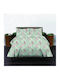 Set Baumwoll Bettbezug 220x240cm Übergröße mit 2 Kissenbezügen Flowers Mint